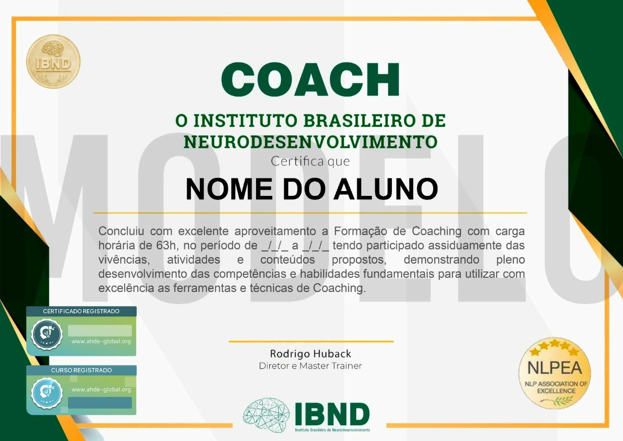 Certificado Formação de Coach