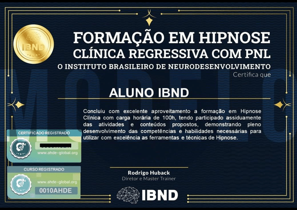 Certificado Curso de Hipnose Online